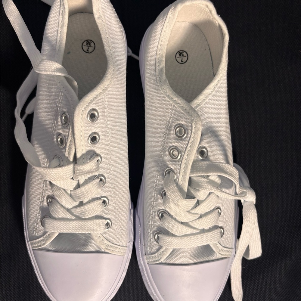 Classic White Canvas Sneakers